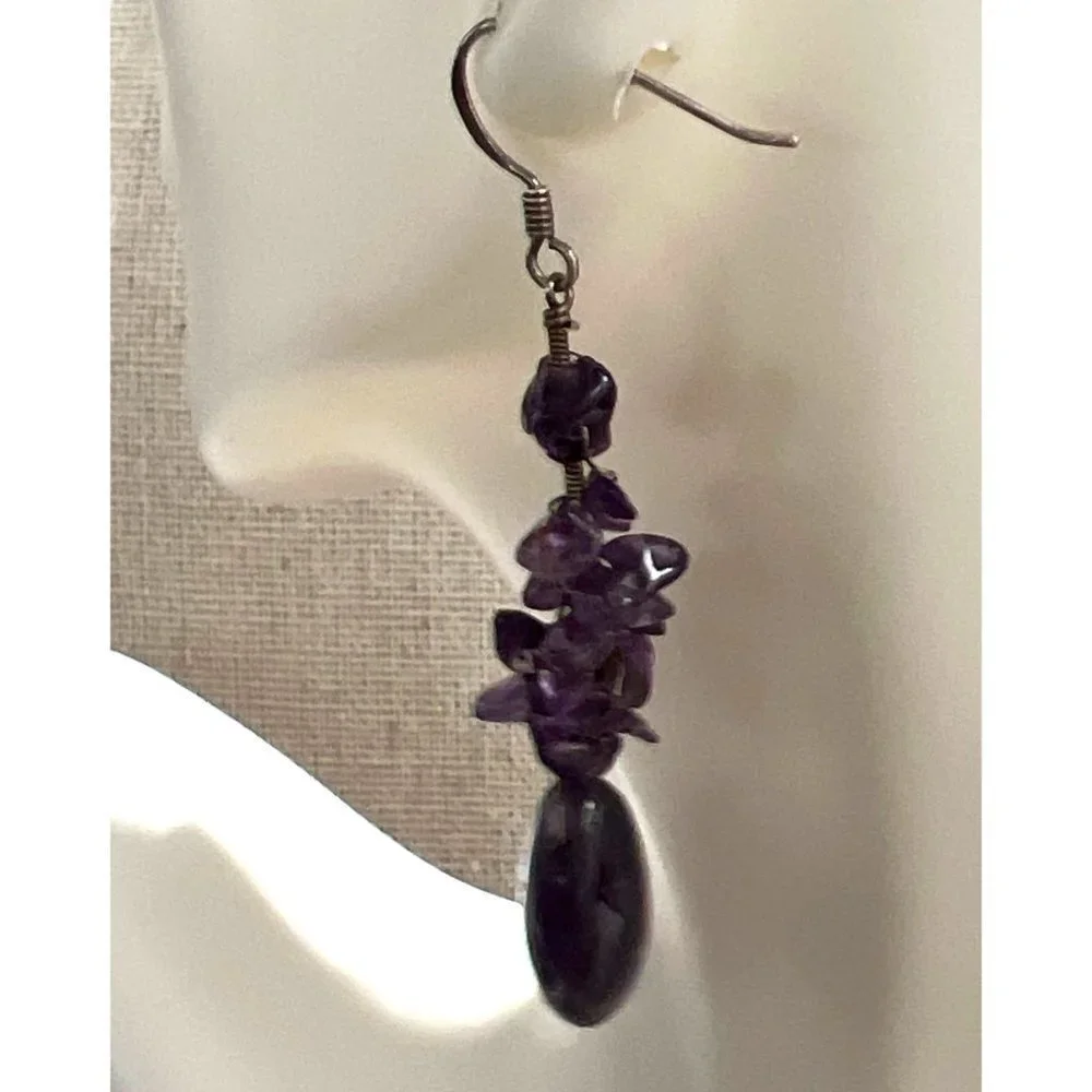 Amethyst Chips Earrings -- 2